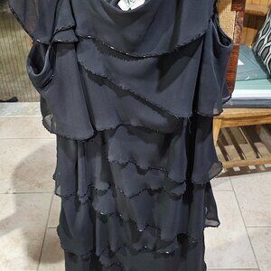 Black Patra Size 18 Beaded Cocktail Dress